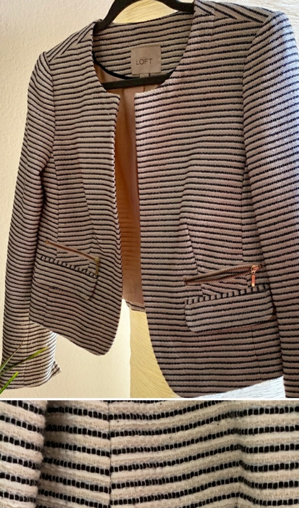 Lined scoopneck Striped Blazer/Jacket